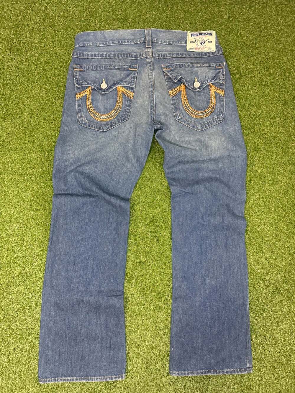 True Religion World Tour Boot Cut Jeans Section 36 Men's Blue Denim
